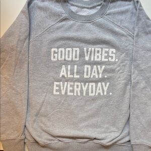 Spiritual Gangster Gray Sweatshirt Good Vibes Yoga Size S